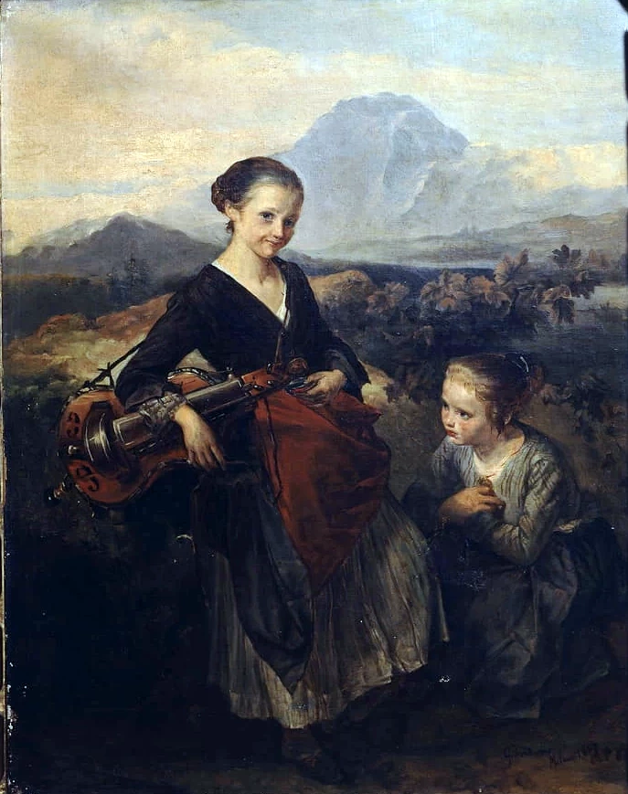 La donna che suona la gironda - Civiche Raccolte D'Arte Museo Dell'Ottocento Villa Belgiojoso Bonaparte Collezione Grassi, Milano